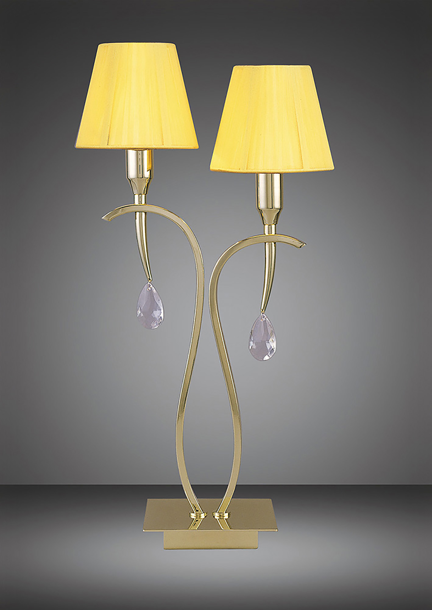 Siena Polished Brass Crystal Table Lamps Mantra Traditional Crystal Table Lamps